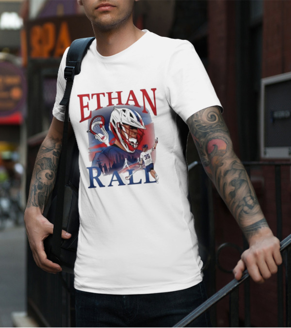 Ethan Rall Lacrosse Helmet Player Illustration 35 T-Shirt