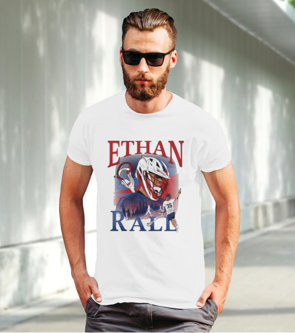 Ethan Rall Lacrosse Helmet Player Illustration 35 T-Shirt