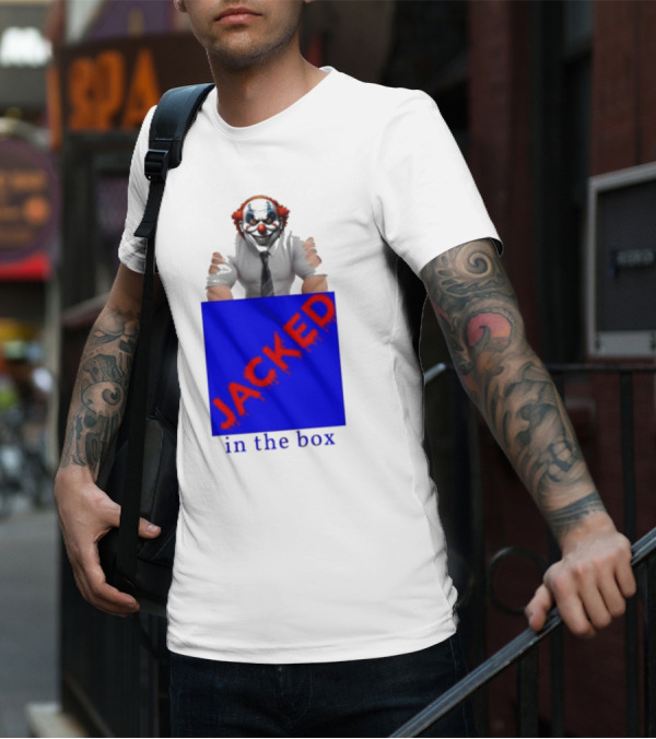 JACKED In The Box Clown Concept With Red-Blue Contrast T-Shirt