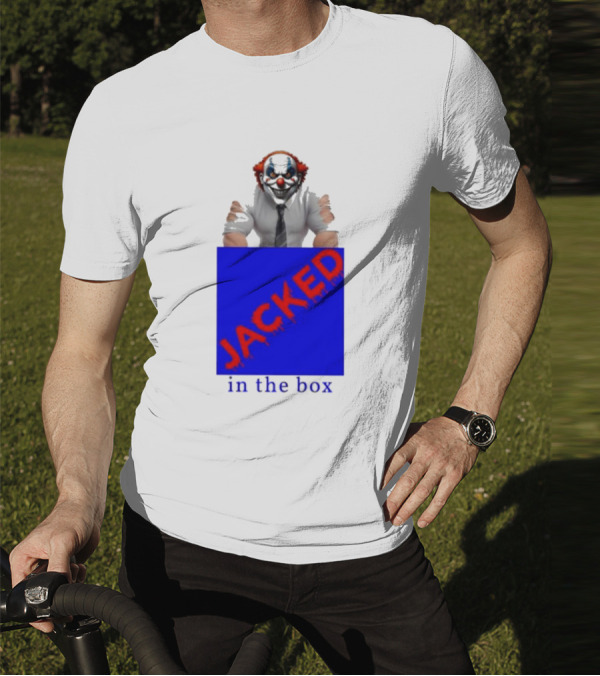 JACKED In The Box Clown Concept With Red-Blue Contrast T-Shirt