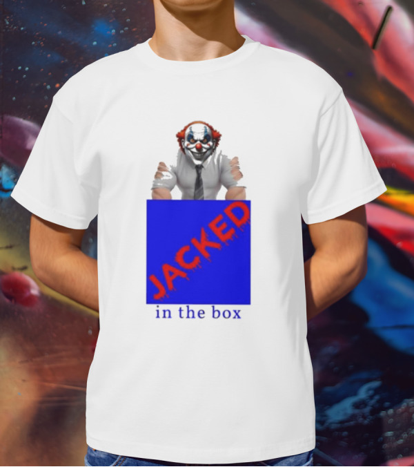 JACKED In The Box Clown Concept With Red-Blue Contrast T-Shirt