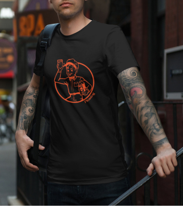 Astromilk Man Holding Alien Milk With Pleasing Smile T-Shirt