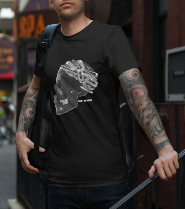 A$AP Rocky American Sabotage Don't Be Dumb Skull With Diamond Accents T-Shirt