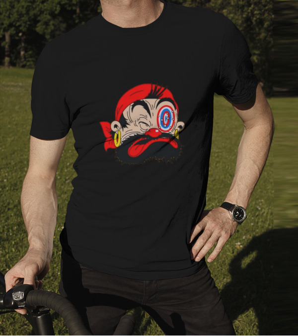 Bluto Sindbad Knockout Cartoon Pirate Target Eye T-Shirt