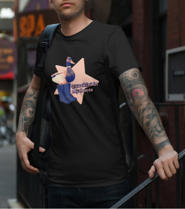 Quackin' In My Boots Duck With Star And Boots T-Shirt