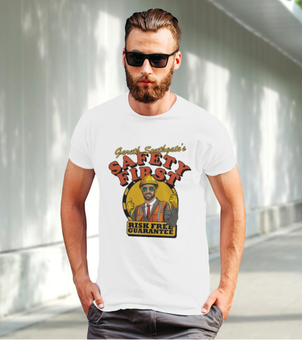 Gareth Southgate Safety First Risk Free Guarantee Construction Worker T-Shirt