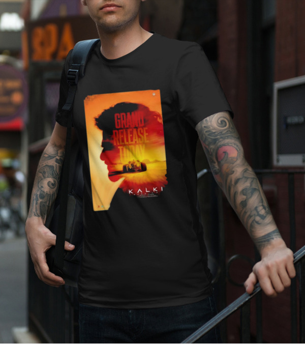 Grand Release Today Kalki Silhouette And Racing Car T-Shirt