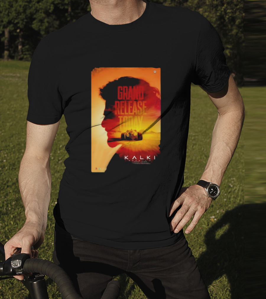 Grand Release Today Kalki Silhouette And Racing Car T-Shirt