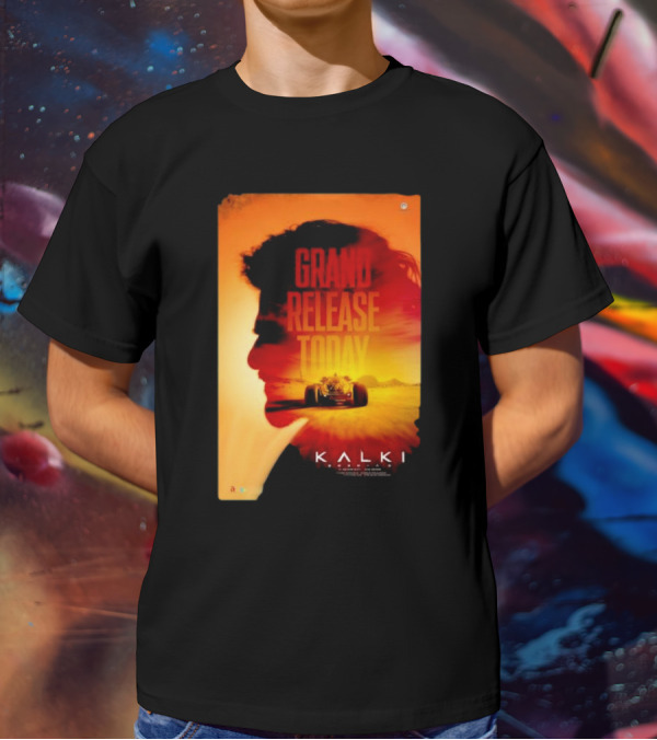 Grand Release Today Kalki Silhouette And Racing Car T-Shirt