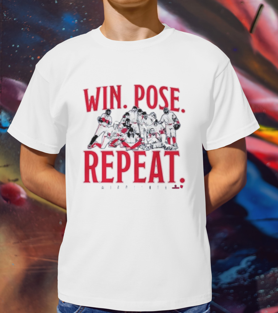 Minnesota Baseball Win Pose Repeat Team T-Shirt