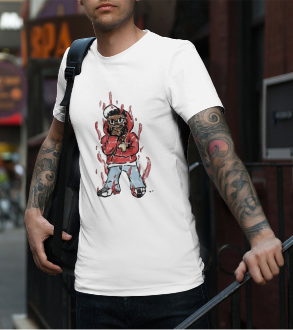 Kendricks Aura Was On Another Level That Nite Red Hoodie Cartoon Character T-Shirt