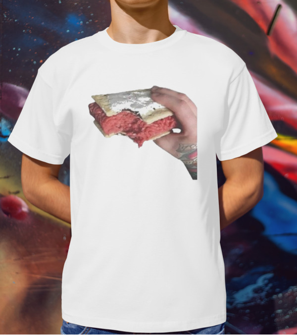 Man Holding Uncooked Meat Sandwich With Tattoos T-Shirt