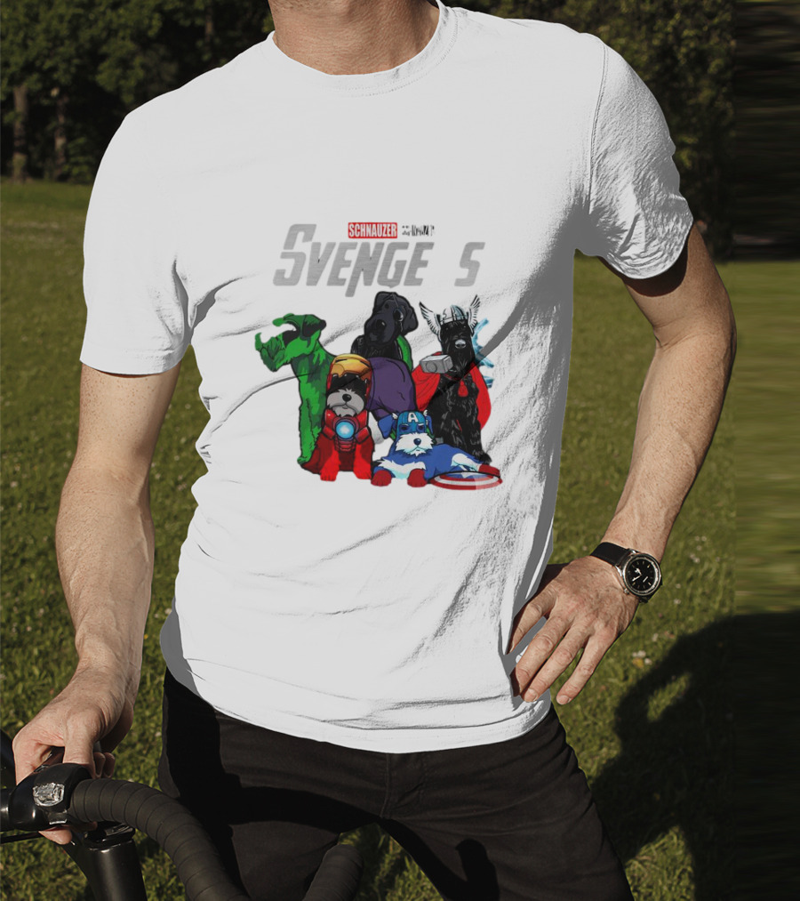 Marvel Avengers Schnauzer Svengers Dogs Superheroes T-Shirt