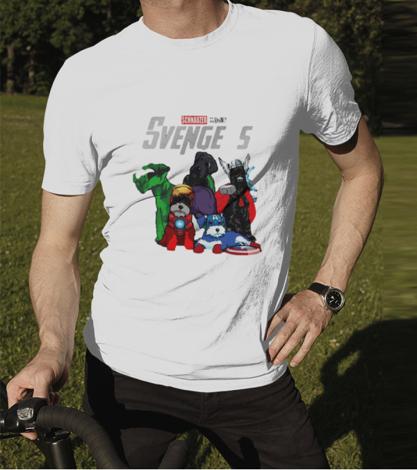 Marvel Avengers Schnauzer Svengers Dogs Superheroes T-Shirt