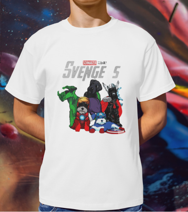 Marvel Avengers Schnauzer Svengers Dogs Superheroes T-Shirt