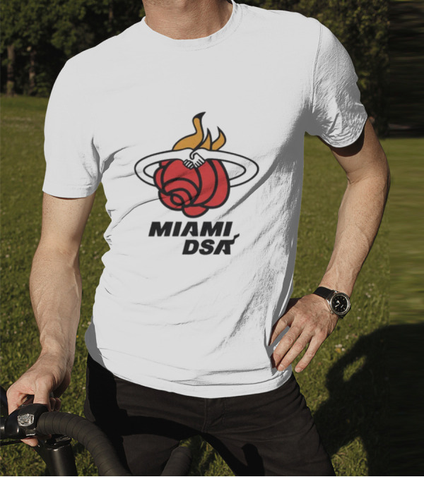 Miami DSA Rose With Flaming Basketball Iconic T-Shirt