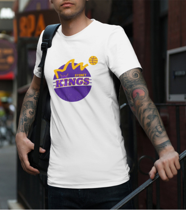 NBL Store Sydney Kings 22-23 Heritage Purple Basketball Logo Crown T-Shirt