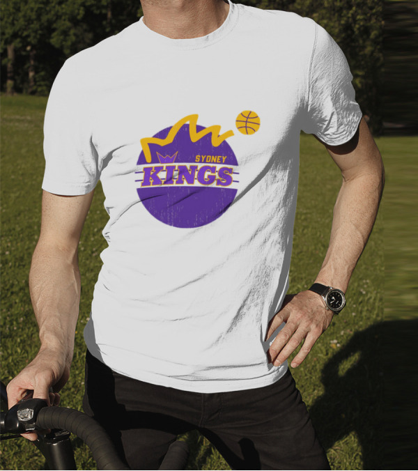 NBL Store Sydney Kings 22-23 Heritage Purple Basketball Logo Crown T-Shirt
