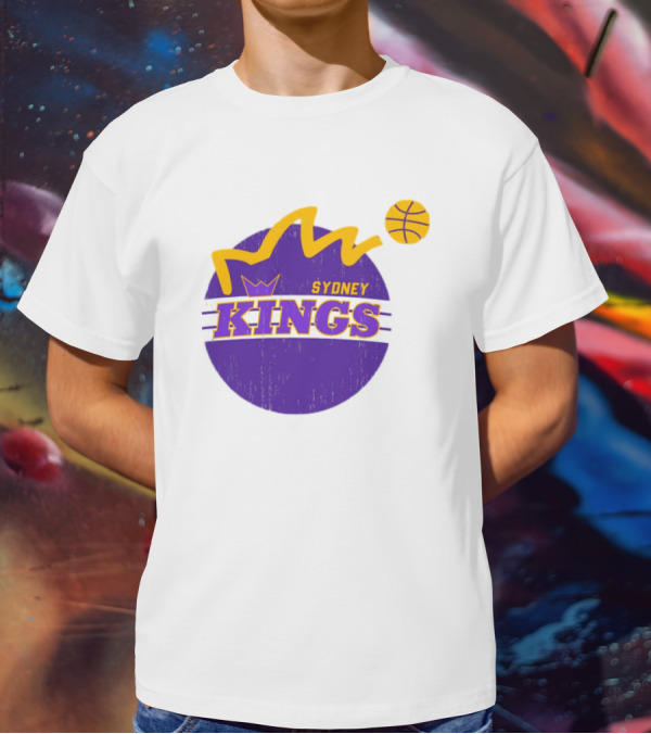 NBL Store Sydney Kings 22-23 Heritage Purple Basketball Logo Crown T-Shirt