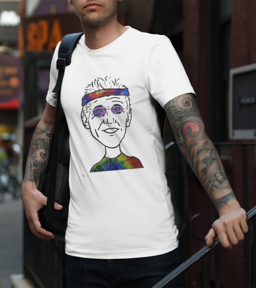 Bill Walton Tie-Dye Headband And Shirt Caricature T-Shirt