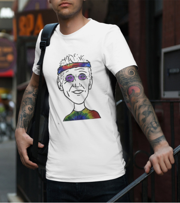 Bill Walton Tie-Dye Headband And Shirt Caricature T-Shirt