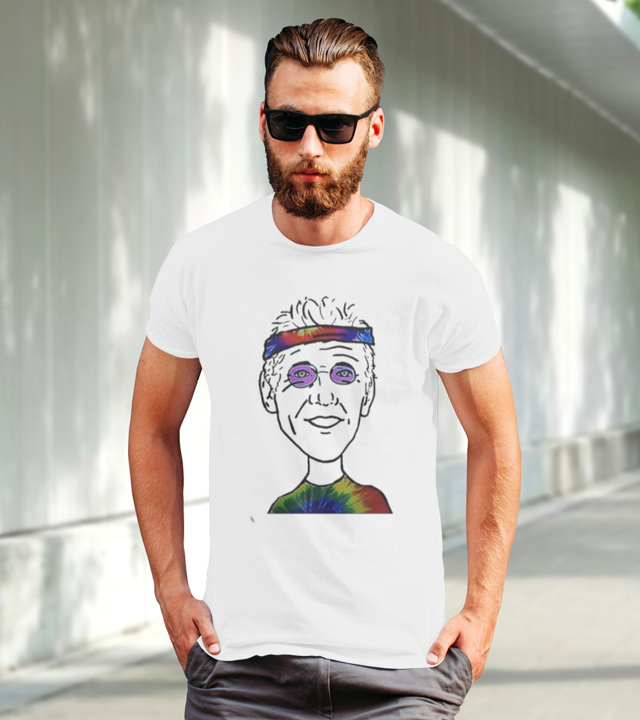Bill Walton Tie-Dye Headband And Shirt Caricature T-Shirt