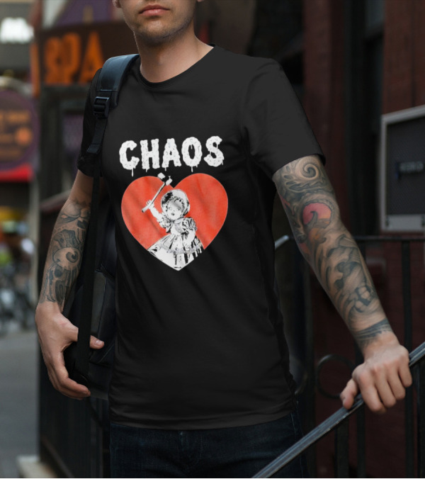 Chaos Heart With Girl Holding Bat T-Shirt