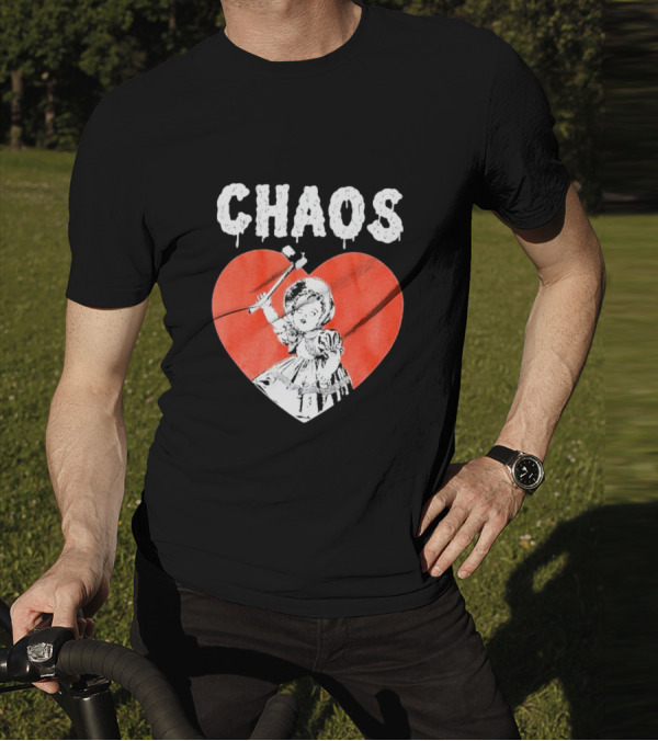 Chaos Heart With Girl Holding Bat T-Shirt