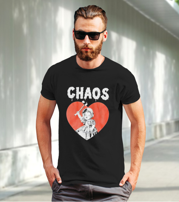 Chaos Heart With Girl Holding Bat T-Shirt