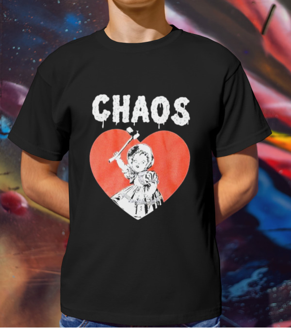 Chaos Heart With Girl Holding Bat T-Shirt