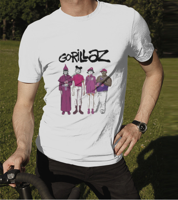 Gorillaz Cracker Island Group Art Standing Characters T-Shirt