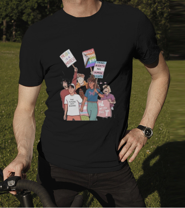 Heartstopper Pride Protest The Future Isn't Binary Protect Trans Kids Rights T-Shirt