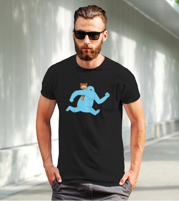 Bigfoot Society The Great North Blue Yeti Cartoon Character T-Shirt