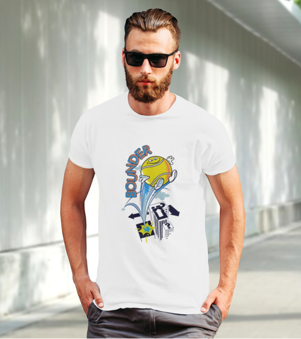 BOUNDING YELLOW CHARACTER ROOFTOP ADVENTURE T-Shirt