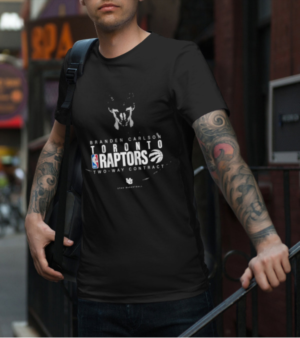Branden Carlson Toronto Raptors Two-Way Contract NBA Utah Basketball T-Shirt