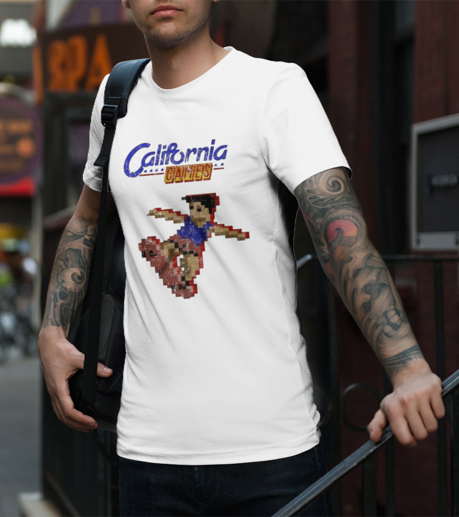 California Games Pixelated Skateboarding Retro Gaming T-Shirt
