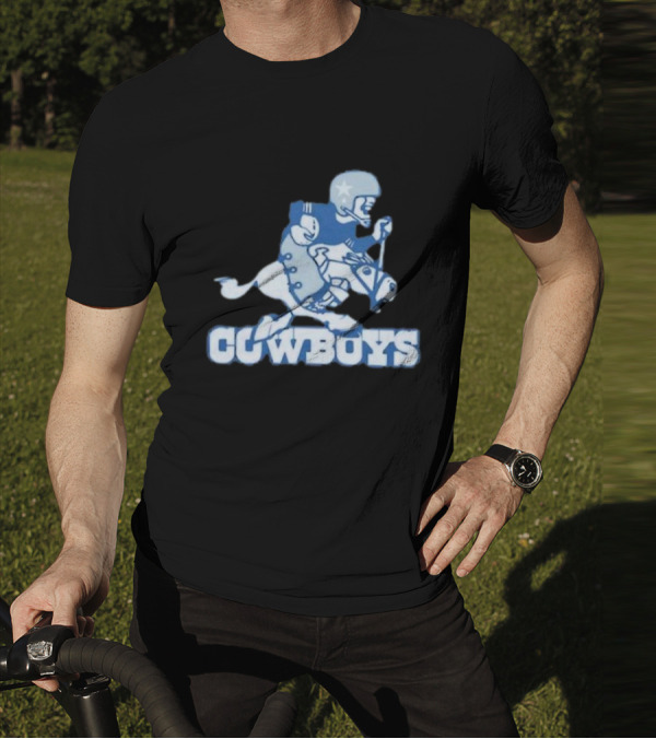 Dallas Cowboys Vintage Cowboy Riding Football Horse Logo 1966 T-Shirt