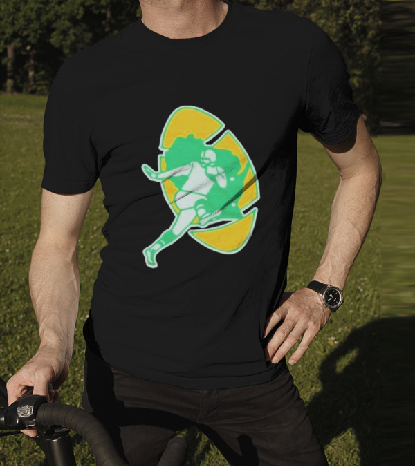 Green Bay Packers Alt Logo 1956 Retro Football Player Emblem T-Shirt