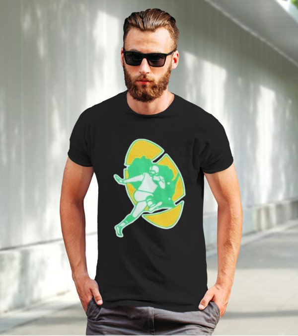 Green Bay Packers Alt Logo 1956 Retro Football Player Emblem T-Shirt