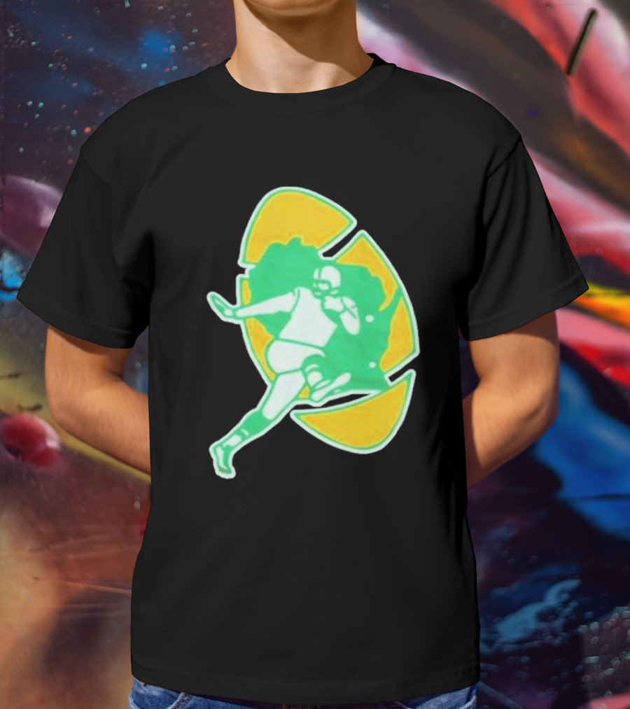 Green Bay Packers Alt Logo 1956 Retro Football Player Emblem T-Shirt