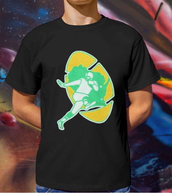 Green Bay Packers Alt Logo 1956 Retro Football Player Emblem T-Shirt