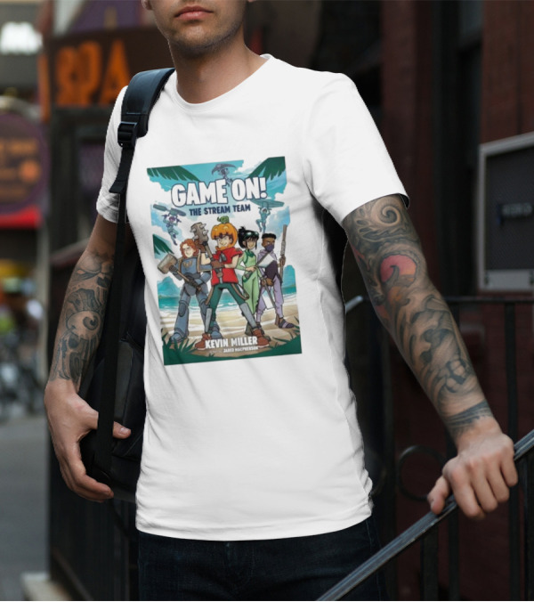 GAME ON THE STREAM TEAM KEVIN MILLER JARED MACPHERSON CHARACTERS PALM TREES ADVENTURE T-Shirt