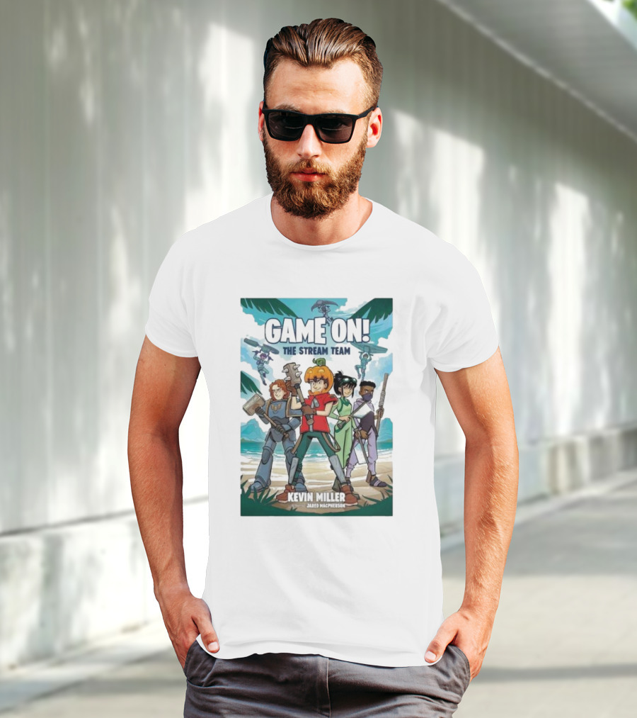 GAME ON THE STREAM TEAM KEVIN MILLER JARED MACPHERSON CHARACTERS PALM TREES ADVENTURE T-Shirt