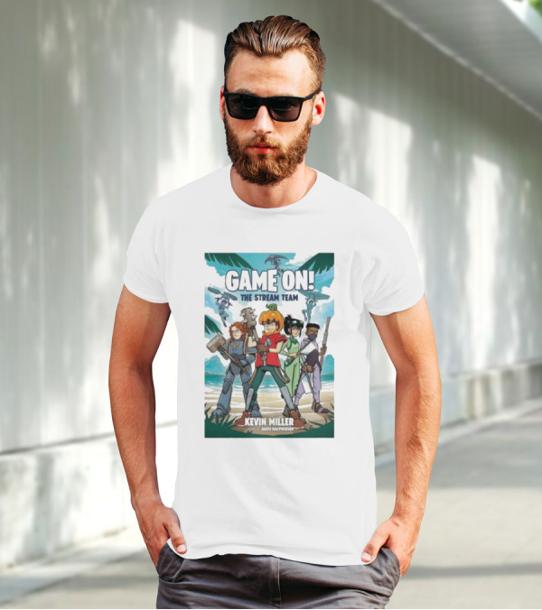 GAME ON THE STREAM TEAM KEVIN MILLER JARED MACPHERSON CHARACTERS PALM TREES ADVENTURE T-Shirt