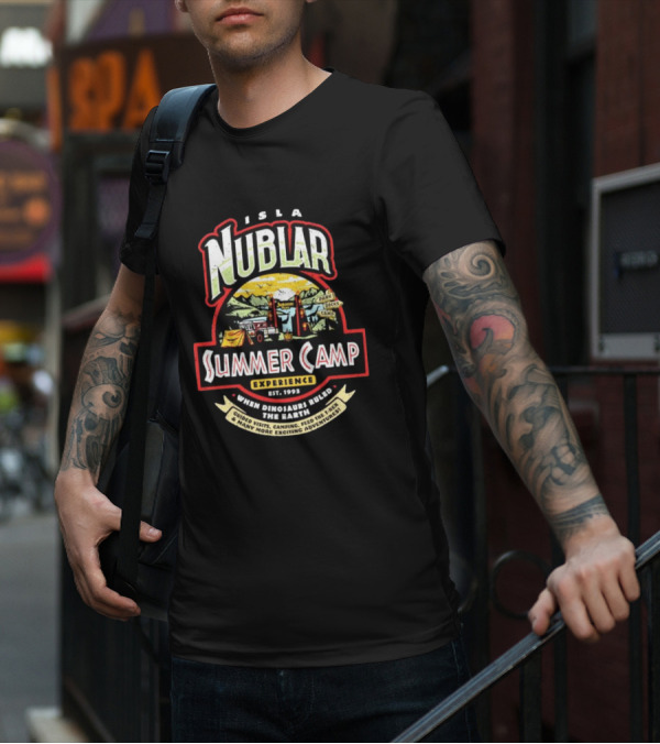 Isla Nublar Summer Camp Experience Est 1993 Guided Visits Camping Adventures When Dinosaurs Ruled The Earth T-Shirt