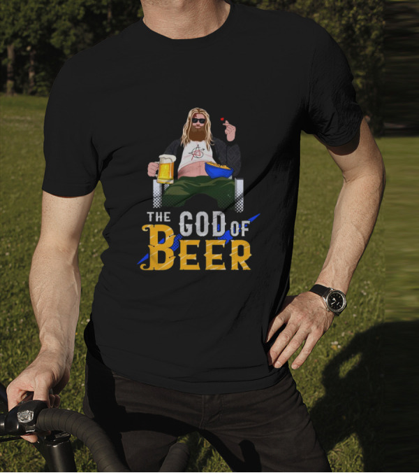 The God Of Beer Fat Thor With Sunglasses And Beer Mug T-Shirt