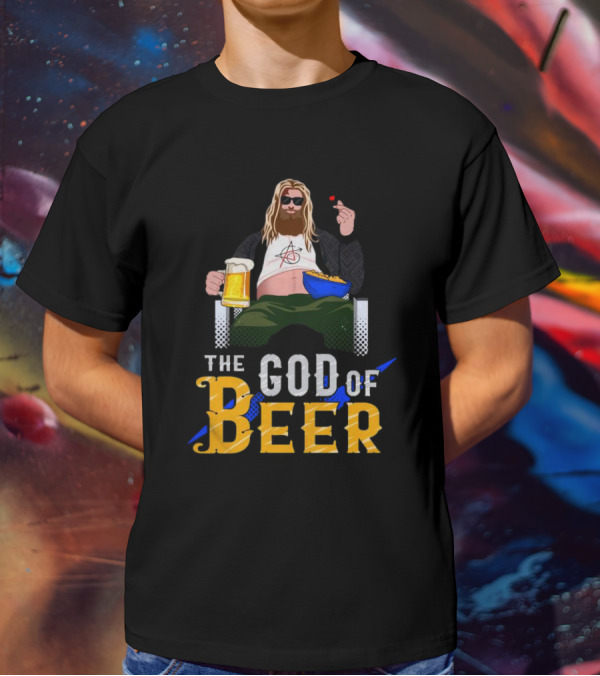 The God Of Beer Fat Thor With Sunglasses And Beer Mug T-Shirt