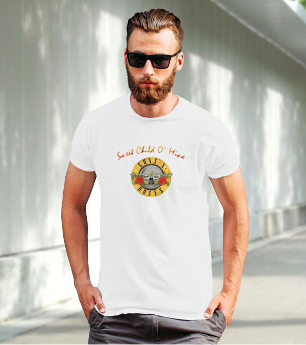 Guns N' Roses Sweet Child O' Mine Circle Logo With Roses And Guns T-Shirt