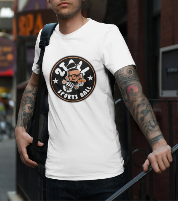 2Tall Sports Ball Referee Cartoon With Whistle And Stars T-Shirt