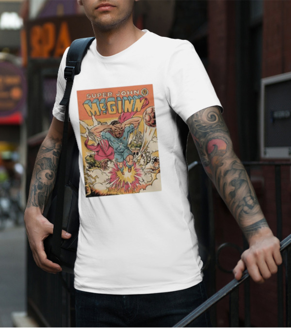 Super John McGinn Flying Hero Soccer Explosion Action Comic T-Shirt